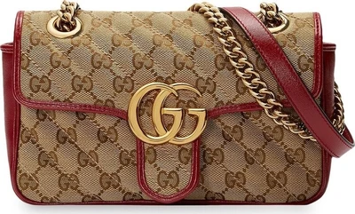 Мини-сумка Gucci GG Marmont с контрастной отделкой 667390