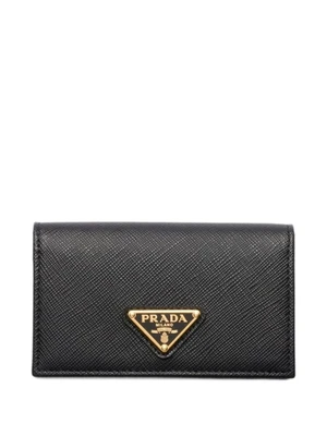 Prada картхолдер из сафьяновой кожи, черный 24581468