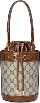 Сумка Gucci Horsebit 1955 Small Bucket Bag, бежевая 667370