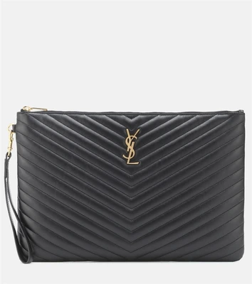 Клатч Cassandre из матовой кожи Saint Laurent, черный 2108582