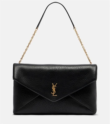 Кожаная плечевая сумка Cassandre XXL Saint Laurent, нуар 25638949