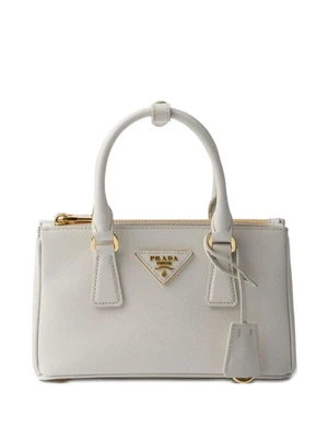 Мини-сумка Galleria из сафьяновой кожи с верхней ручкой Prada, нейтральный 25758947