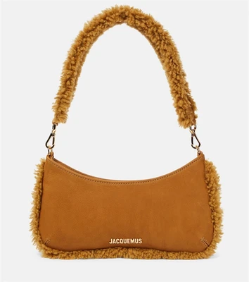 Маленькая кожаная сумка на плечо le bisou doux Jacquemus, бежевый 5981460