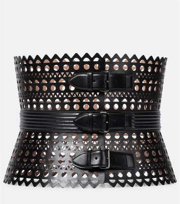 Кожаный корсетный ремень Vienne Alaïa, черный 2115875