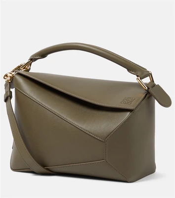 Пазл Маленькая кожаная сумка-тоут Loewe, Dark Khaki Green 25641680