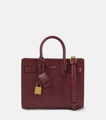 Сумка Sac De Jour Nano из кожи Saint Laurent, Rouge Merlot 25641535