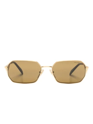 Prada Eyewear солнцезащитные очки 0PR A51S в шестиугольной оправе, золотистый 10087924