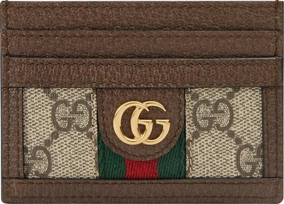 Картхолдер Gucci GG Supreme Ophidia Large Card Case Beige/Ebony, бежевый 667519
