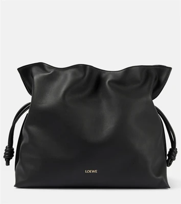 Кожаный клатч Flamenco XL Loewe, черный 25641689