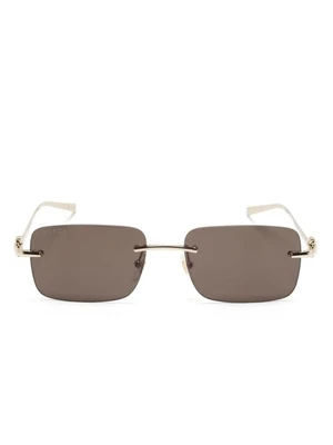 Gucci Eyewear солнцезащитные прямоугольные очки коричневого оттенка 15768750