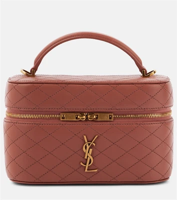 Сумка-косметичка Gaby из стёганой кожи Saint Laurent, Barely Pink 25641413