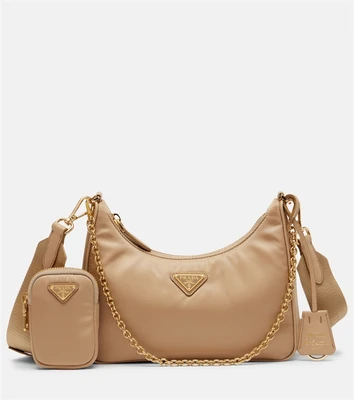 Редакция 2005 Плечевая сумка Re-Nylon Prada, коричневый 25629684