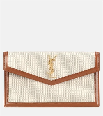Холщовый клатч Uptown Saint Laurent, бежевый 2110318