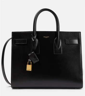 Маленькая кожаная сумка-тоут sac de jour Saint Laurent, черный 5982845