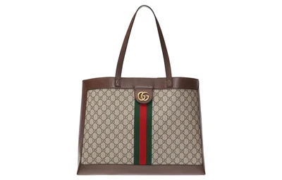 Сумка-шоппер GUCCI Ophidia из канваса с отделкой из кожи 27945519