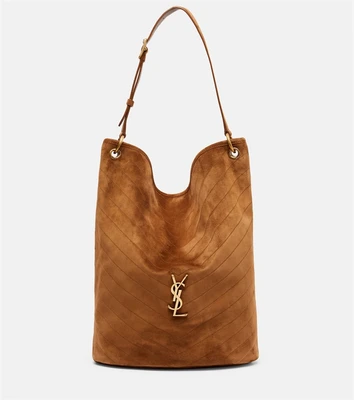 Сумка-ведро Niki Cassandre из замши Saint Laurent, Orange Caramel Cogn 25639556