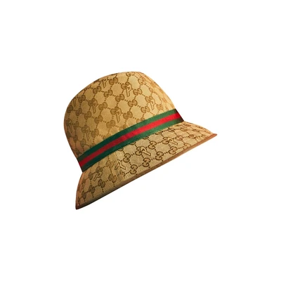 Холщовая шляпа Gucci x Palace GG-P с паутиной и логотипом, Бежевый 4742345