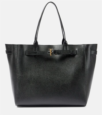 Сумка-тоут Tara из крупнозернистой кожи Tom Ford, черный 25641914