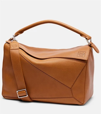 Большая кожаная сумка-тоут Puzzle Loewe, Light Canyon Brown 25629102