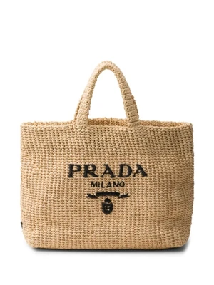 Маленькая сумка-тоут Crochet Prada, бежевый 11608808