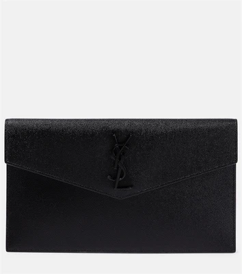 Кожаный клатч Uptown Saint Laurent, черный 2110340