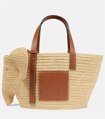 Сумка-тоут Elephant Basket из рафии Loewe, бежевый 2089571