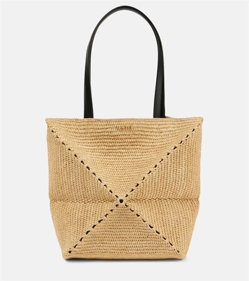 Сумка-тоут из рафии Paula's Ibiza Puzzle Fold Loewe, Natural 25641861