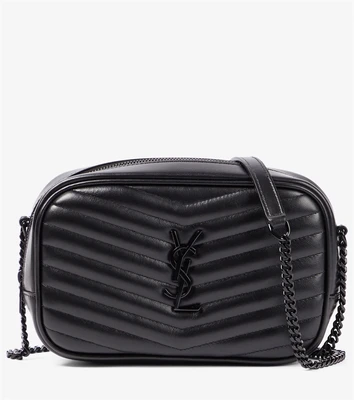 Кожаная сумка через плечо lou mini Saint Laurent, черный 6956307