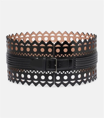Кожаный корсетный ремень Alaïa, черный 2114862