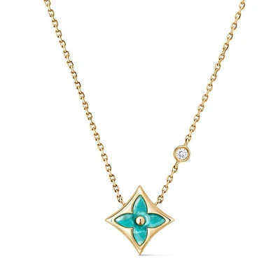 Подвеска Color Blossom BB Star, желтое золото, амазонит и бриллиант Louis Vuitton, золотой 22191976