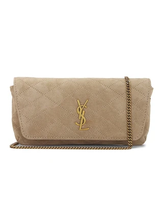 Сумка кросс-боди Saint Laurent Gaby Chain Phone Holder, цвет Matt Gold 6080458