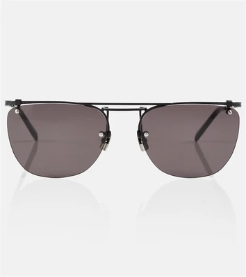Солнцезащитные очки SL 600 с плоскими бровями Saint Laurent, черный 2109861