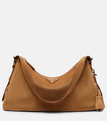 Aimée средняя замшевая сумка через плечо Prada, коричневый 25626251