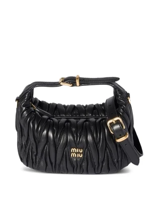 Стеганая сумка-тоут Wander размера мини MIU MIU, черный 26680934