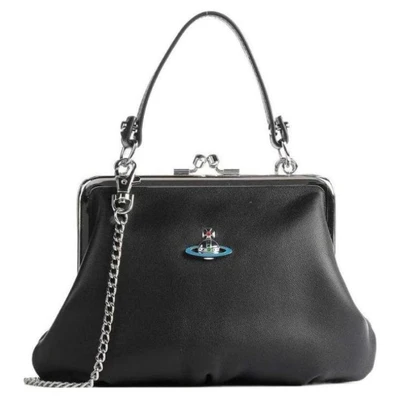 Кожаная сумка через плечо Vivienne Westwood черная 26494487