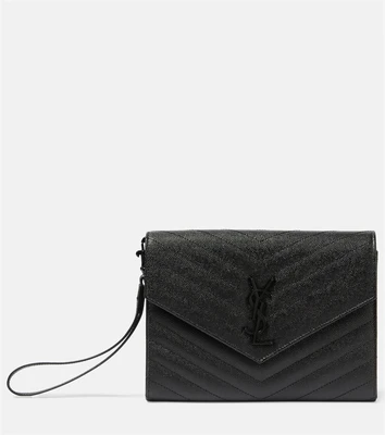 Клатч cassandre из кожи матлассе Saint Laurent, черный 5979607