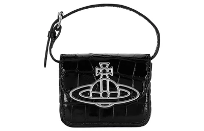 Сумка мини Vivienne Westwood из кожи коровы Линда черная женская 26494653