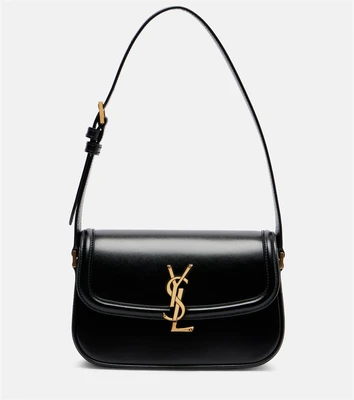 Миниатюрная кожаная сумка Solferino через плечо Saint Laurent, нуар 25628480