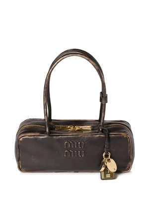 Сумка-тоут Beau с тисненым логотипом MIU MIU, коричневый 26579595