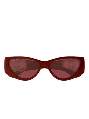 Gucci Eyewear солнцезащитные очки в оправе 'кошачий глаз', красный 24570541