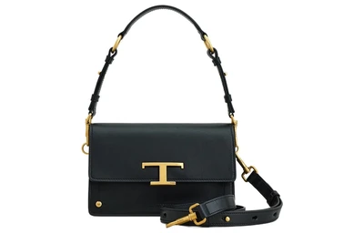 TOD'S Кожаная сумка-аккордеон женская черная 28024436