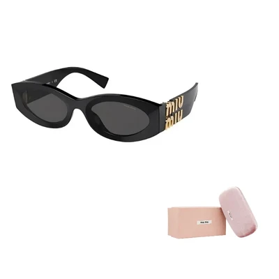 MIU MIU Ацетатные круглые солнцезащитные очки женские черные, Black 27983794