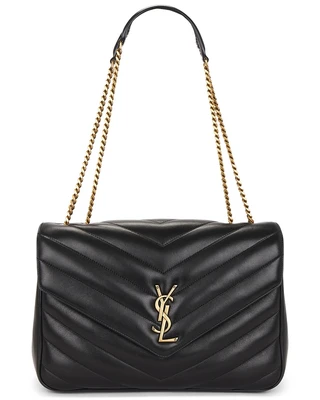 Сумка Loulou Large с цепочкой Saint Laurent, Nero 27099745