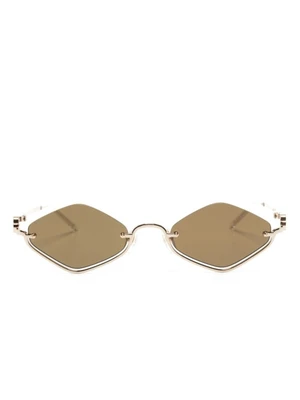 Солнцезащитные очки Gucci с логотипом Double G, золотистые 15769469