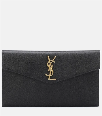 Кожаный клатч Uptown Saint Laurent, черный 2110336