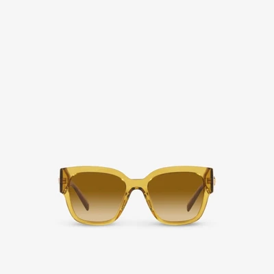 VE4437U солнцезащитные очки в оправе-подушке из ацетата Versace, желтый 6394435