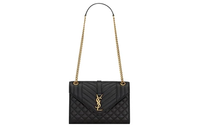 Конверт Сумка-конверт из ягненка Кроссбоди Через плечо Женская Черная SAINT LAURENT 26498052