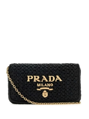 Плетеная сумка Prada с треугольным логотипом, черный 15687262
