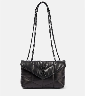 Кожаная сумка через плечо puffer toy Saint Laurent, черный 5982820