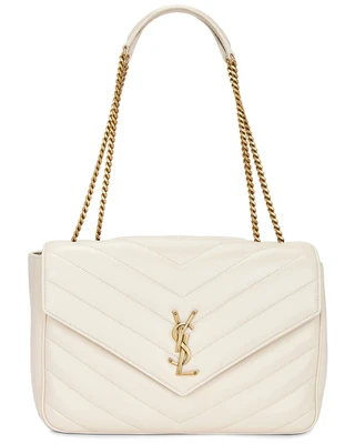 Сумка Loulou Large с цепочкой Saint Laurent, Crema Soft 27099725